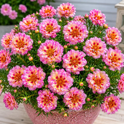 800Pcs Pink Moss Rose Seeds Convenient for planting establish well under full sun exposure and open air surroundings