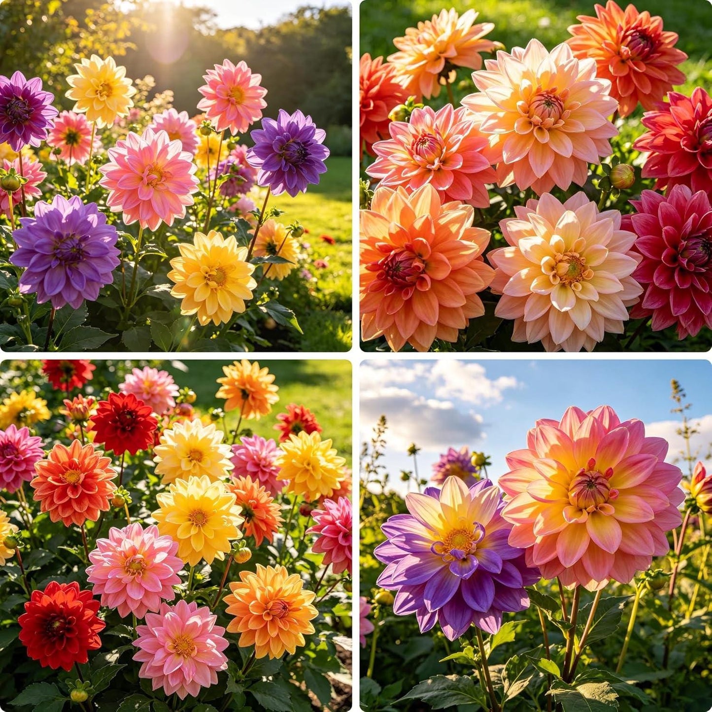 100pcs Mixed Labyrinth Dahlia Seeds for Planting, Giant Colorful Garden Flower Seeds