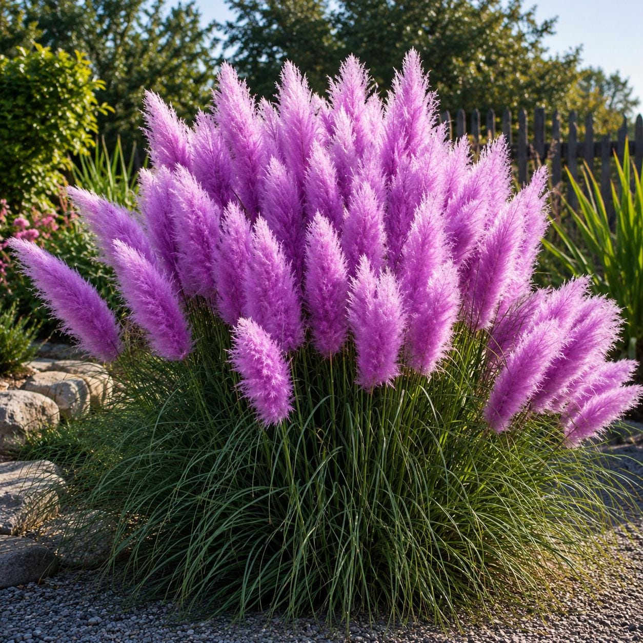 1000pcs Pink Pampas Grass Seeds for Planting, Hardy Perennial Ornamental Grass, Tall Landscape Plant, Garden Border Decor
