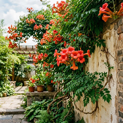 100 Pcs Trumpet Vine Seeds - Suitable for Outdoor Garden & Trellis Planting