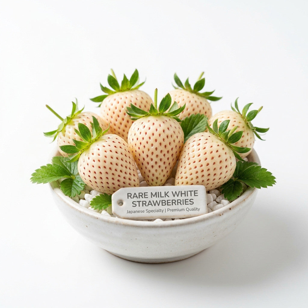 300pcs Milk Strawberry Seeds - Heirloom Perennial Herb - Unique White Fruit