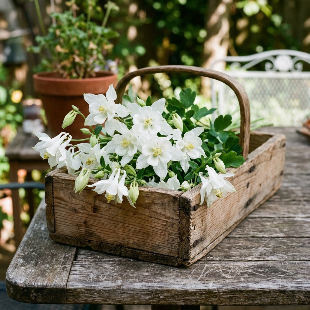200pcs White Columbine Seeds for Planting - Premium Heirloom Flower garden