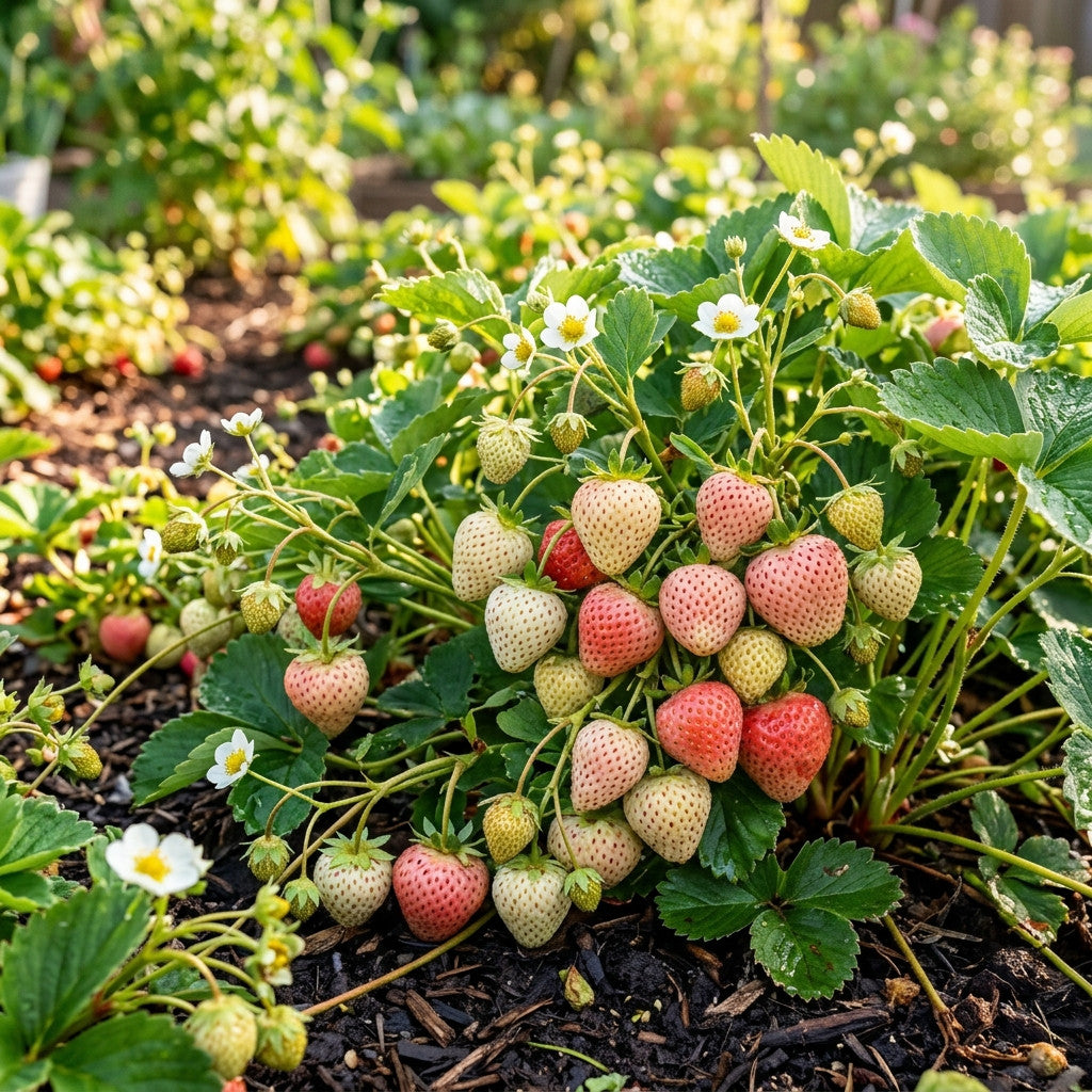 300pcs Cream Strawberry Seeds - Hardy Perennial Fruit - Vibrant Multi-Color Harvest